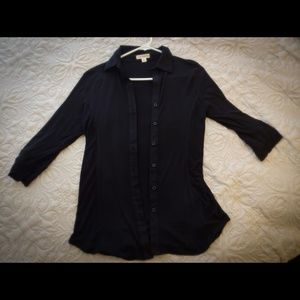 Black cotton button up